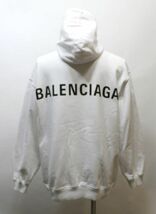 国内正規品 17AW BALENCIAGA AH14 518215 TAV3 バックロゴ スウェットパーカー バレンシアガ LOGO SWEAT PARKER フーディー ホワイトS ER-7_画像7