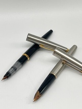 N31936■ PARKER パーカー 万年筆 2本セット ペン先14K 585 筆記用具 パーカー45 英国製 アメリカ製 レトロ ヴィンテージ ■_画像1