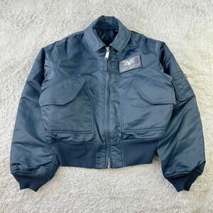 N.AVIATOR FACTORY/アビエーター ミリタリー フライトジャケット ナイロン 裏キルティング CWU-45/P(N) Mサイズ 紺/古着アウトドア 