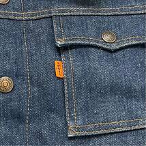 K244 70 年代 アメリカ 製 Levi's ボア デニム ジャケット 70725-0917 オレンジ タブ リーバイス Gジャン 70s vintage ビンテージ USA 18_画像6