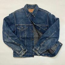 K163 80 年代 アメリカ 製 Levi's 70506 0317 裏 ブランケット デニム トラッカー ジャケット 38 vintage ビンテージ リーバイス 80s USA_画像1