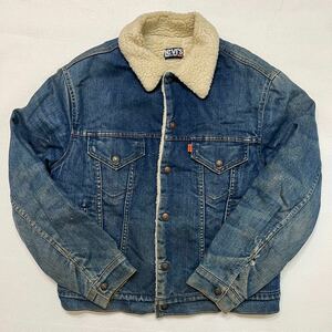 K236 希少 70 80年代 Levi's for men ストレッチ ボア デニム ジャケット L vintage ビンテージ リーバイス Gジャン オレンジ タブ 70s 80s