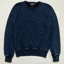 K146 RRL エイジング 加工 インディゴ 両V スウェット シャツ XS ダブルアールエル ラルフローレンralph lauren indigo sweat shirt_画像1