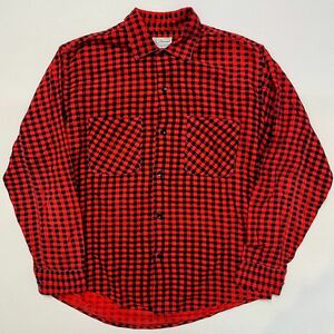 K219 美品 60 年代 Debonaire ギンガム チェック 柄 ネルシャツ M レッド 赤 vintage ビンテージ デボネア 60s shirt