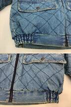 131-KM2546-120s Supreme シュプリーム 18AW Quilted Denim Pilot Jacket キルティング 裏ボア パイロット デニムジャケット ロゴ 刺繍 S_画像8