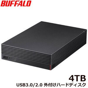 バッファロー HD-NRLD4.0U3-BA [USB3.1/USB3.0/USB2.0 外付けHDD PC用＆TV録画用 静音＆防振＆放熱設計 4TB]