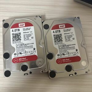 【二枚セット】N74/N75:(動作保証/使用0時間)Western Digital Red 4TB WDC WD40EFRX-68N32N0 3.5インチ SATA HDD