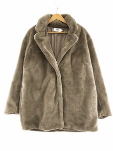 AZUL BY MOUSSY azur bai Moussy eko fur coat sizeM/ mocha *# * djd0 lady's 