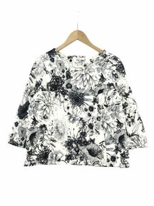 ELLE L floral print pull over cut and sewn size38/ white series *# * djd0 lady's 