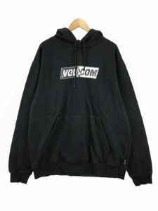 Volcom ボルコム 裏起毛 プリント プルオーバー パーカー sizeXL/ブラック ◇■ ☆ dka6 メンズ