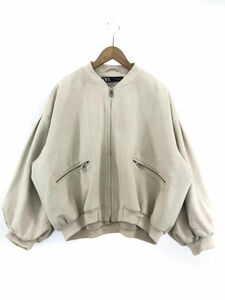 ZARA ザラ フェイクスエード ブルゾン ジャケット sizeM/ライトベージュ ◇■ ☆ dka6 レディース