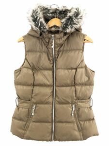 Eddie Bauer エディーバウアー ファー付フード ダウンベスト sizePS/ベージュ ◇■ ☆ dka6 レディース