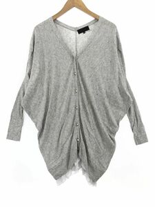 UNTITLED Untitled v neck hem frill cardigan size2/ gray *# * dka6 lady's 