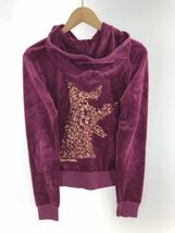 JUICY COUTURE ジューシークチュール ベルベット ジップアップ パーカー sizeM/パープル系 ◇■ ☆ dka6 レディース_画像4