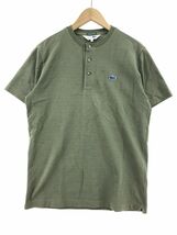 CHEMISE LACOSTE ラコステ ワンポイント ノーカラー ポロシャツ size3/カーキ ■◆ ☆ dkb3 メンズ_画像1