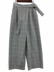 NOLLEY’S ノーリーズ チェック ワイド パンツ size34/ライトグレー ◇■ ☆ dkb3 レディース