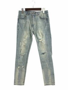 NUMBER (N)INE DENIM ナンバーナインデニム ダメージ加工 デニムパンツ sizeS/ライトブルー ■■ ☆ dkb3 レディース