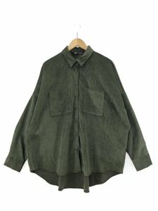 ZARA ザラ コーデュロイ ワイドシルエット シャツ sizeL/緑 ◇■ ☆ dkb3 レディース