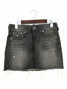 TRUE RELIGION トゥルーレリジョン ダメージ加工 デニムスカート size25/ブラック ■■ ☆ dkc0 レディース