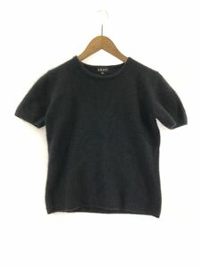 ANAYI Anayi Anne gola. short sleeves knitted sweater sizeM/ black *# * dkc0 lady's 