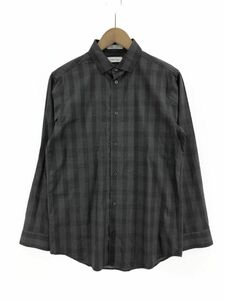 Calvin Klein カルバンクライン チェック シャツ size18/チャコールグレー ■■ ☆ dkc0 メンズ