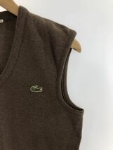 LACOSTE ラコステ ウール混 ワンポイント ニット ベスト size3/茶 ◇■ ☆ dkc0 メンズ_画像4