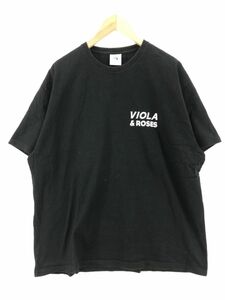 VIOLA & ROSES ヴィオラ ＆ ローゼス バックプリント Tシャツ sizeL/黒 ■◆ ☆ dkc7 メンズ