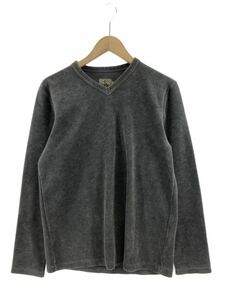 Calvin Klein カルバンクライン ベロア Vネック カットソー sizeM/グレー ◇■ ☆ dkc7 メンズ