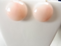 ビンテージ／ヴィンテージ　可愛らしい桜色　薄いベビーピンク　丸が可愛いデザイン　約2センチ位　昭和レトロ　少しマーブルイヤリング▲_画像8