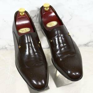 《最高級◎/イタリア製》ARTIOLI アルティオリ ウイングチップ センターエラスティックローファー スリッポン UK9 ビジネスシューズ 革靴