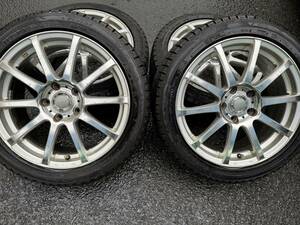 weds Leonis 社外ホイール　215/45R17　87Q　中古4本セット　PCD114.5　クラウン・インプレッサ・アテンザ取付可能！！