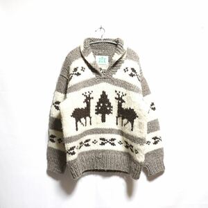 希少【CANADIAN】ショールカラー プルオーバー/カウチン ニット セーター /sweater/カナディアン