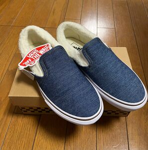 新品☆VANS V98CF デニム　インディゴ/ボア スリッポン　23.5cm スリッポン スニーカー VANS