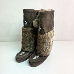 MANITOBAH MUKLUKS スエード ムートンブーツ サイズUS7(24cm) トールビブラムソール マニトバームクルク digjunkmarket