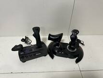 【SONY PS2 HORI ホリFLIGHT STICK フライトスティック HP2-13 本体 / スラストマスター T-FLIGHT HOTAS X V.2 コントローラー 2個セット】_画像1