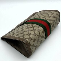 GUCCI グッチ オールドグッチ クラッチバッグ セカンドバッグ ポーチ シェリーライン ベージュ GGスプリームキャンバス 89 01 002 USED_画像6