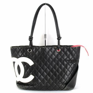 『USED』 CHANEL シャネル カンボンライン トートバッグ ブラック レザー