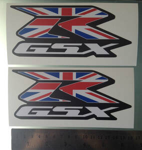 送料無料 GSXR Union Jack UK Flag Decal Sticker ユニオンジャック 国旗 ステッカー シール デカール 160mm x 70mm 2枚セット