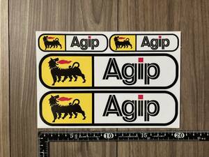 送料無料 AGIP Motorbike Motorcycle STICKER アジップ ステッカー デカール 4枚セット