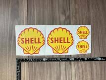 送料無料 Shell logo sticker シェル オイル 石油 ステッカー シール デカール 4枚セット_画像1