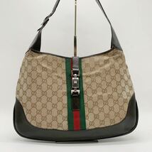 GUCCI グッチ ショルダーバッグ ジャッキー ワンショルダー GGスプリーム シェリーライン オールドグッチ ビンテージ ブラウン _画像2