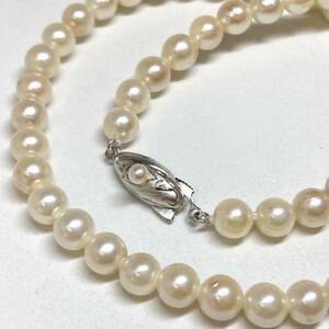 [アコヤ本真珠ネックレス] n 重量約20.3g 約6.0mm 長さ約37.0cm パール pearl Pearl necklace accessory silver シルバー DA0 ②