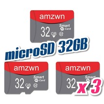 【送料無料】3枚セット マイクロSDカード 32GB 3枚 class10 3個 高速 microSD microSDHC マイクロSD AMZWN RED-GRAY _画像1