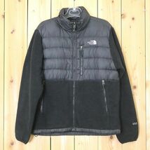 [PT12414] ザノースフェイス フリースジャケット ダウン切替 フルジップ グースダウン ブラック系 M THE NORTH FACE_画像1