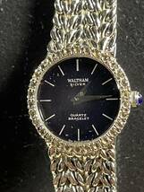 【希少 スターリングシルバー】WALTHAM ウォルサム SILVER シルバー 925 ブラックダイヤル QZ レディース 腕時計 ウォルサム　ジャンク_画像1