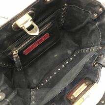 1円 美品 VALENTINO ロックスタッズ 2WAY ハンドバッグ　ブラック　黒_画像8