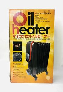 ヒロ・コーポレーション マイコン式オイルヒーター HC-A31A ブラック×レッド 9.0kg 未開封 C2