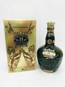 ROYAL SALUTE 21年 ローヤルサルート 緑 グリーン モルトグリーン 総重量1,356g 巾着 箱付き 未開栓 C5