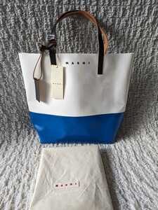 MARNI マルニ●トートバッグ バイカラー ホワイト×ブルー●未使用