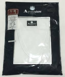 Aquascutum　長袖 U首シャツ 日本製 エジプト綿100％　LL　アクアスキュータム　定価4.180円